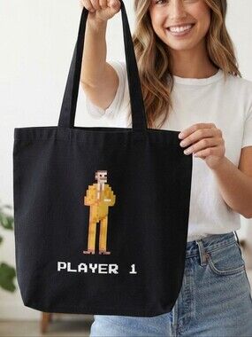 Tetris Movie Promo Tote Bag | Apple TV+ Pixel Art Player 1 Gamer Bag